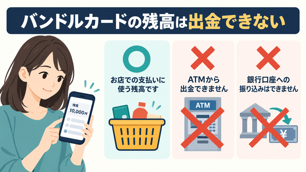 バンドルカード現金化とは？残高を出金する機能はない