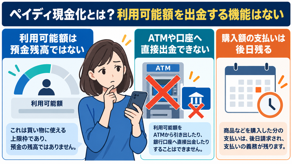 ペイディ現金化とは？利用可能額を出金する機能はない