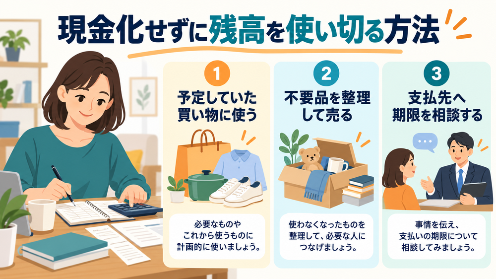 現金化せずに残高を使い切る方法