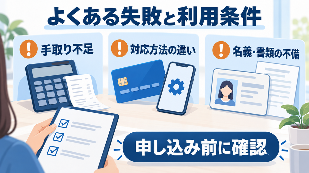 後払い現金化でよくある失敗と利用できないケース
