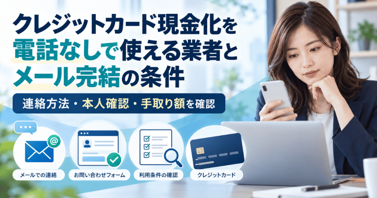 クレジットカード現金化を電話なしで使える業者とメール完結の条件